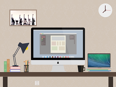 Workplace imac work workplace
