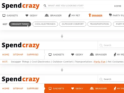 WIP Spendcrazy_menu_options menu options shop spendcrazy