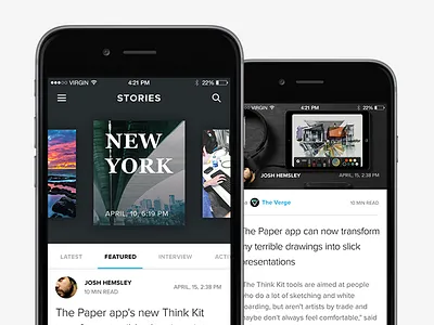 Stories App app ios ios app iphone iphone app stories ui user experience user interface ux