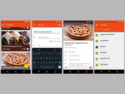 Feed Me visual design android design food material ui ux visual