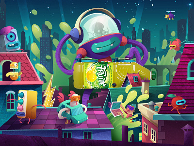 Fruite - DJ - Final character color colorfull dj fruit illustration illustrator purple vector world
