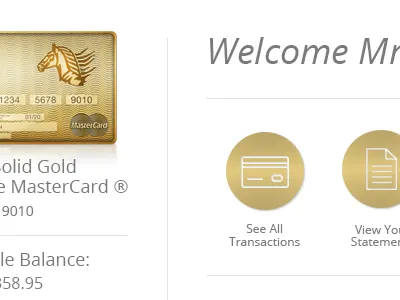 Members Area credit card luxury ui ux web