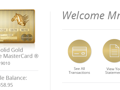 Members Area credit card luxury ui ux web