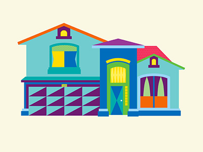 It's Our Small World bright building colorful disney family fun geometric house kids pattern playful small world