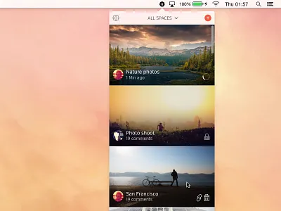 Mac Desktop App for Hightail Spaces app desktop menu osx tray ui ux