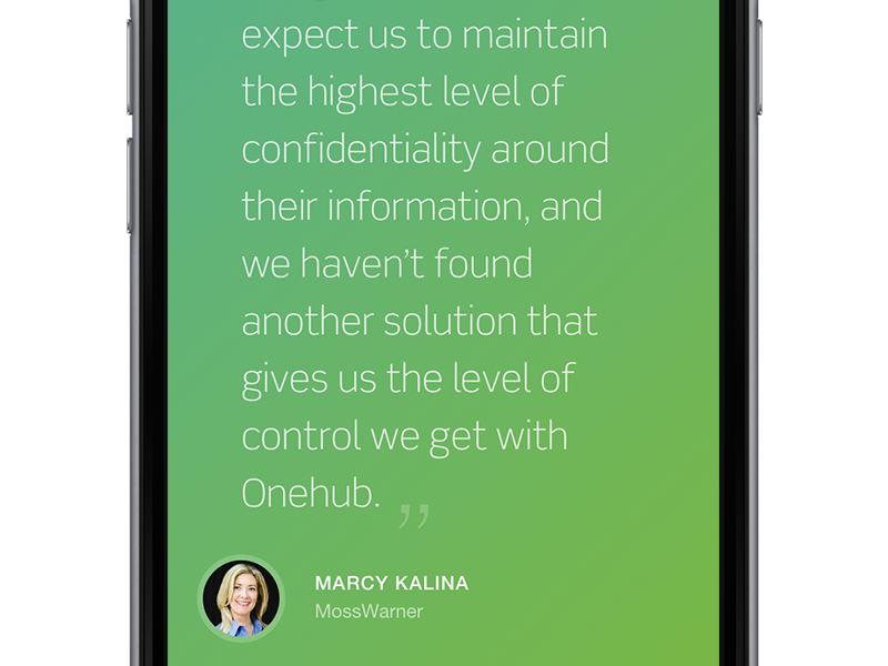 Example of Testimonial & Footer on iPhone