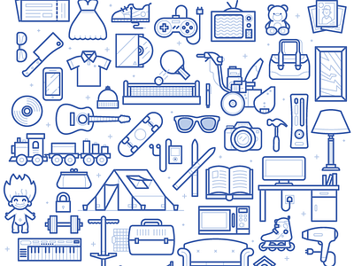 Hobbies Pattern download editorial game icon illustration pattern print tent train troll tv wallpaper