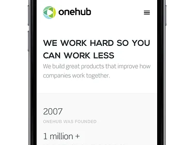 About on iPhone hamburger iphone logo nexa onehub responsive scene stats