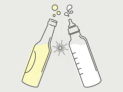 Cheers! baby baby bottle baby shower beer bottle cheers clink drinks invitation invite milk party