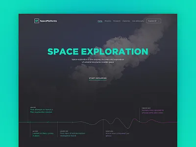 Space Exploration Web Freebie analytics cool free freebie graph psd retina simple template web