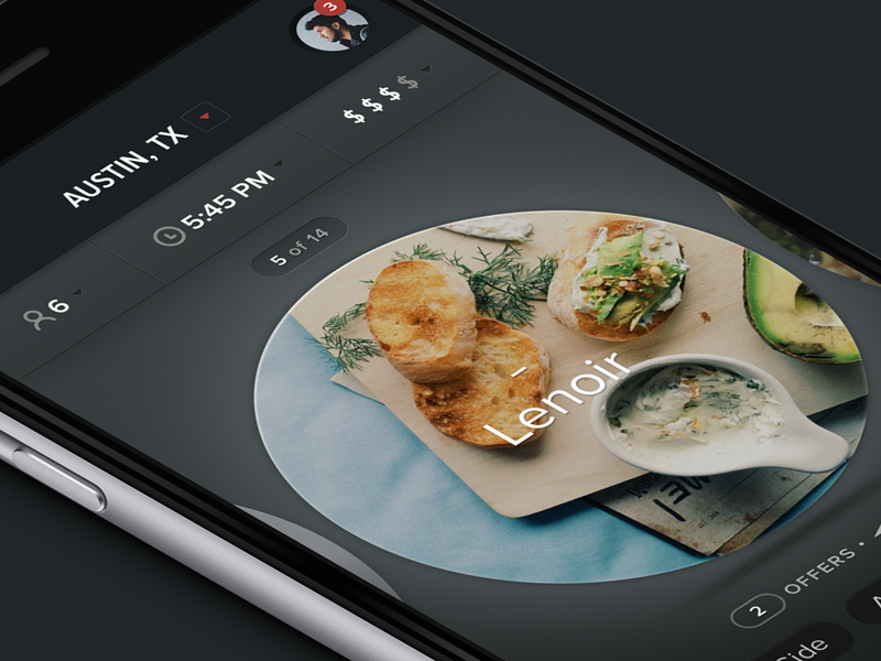 Restaurant App Final dark gradient hi contrast ios iphone iphone6 minimal restaurant ui