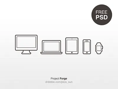 Device Icon v1 apple device free icon ipad iphone line mac macbook psd watch