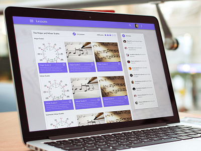 Music Lessons Material Design Web courses education lessons material design music web