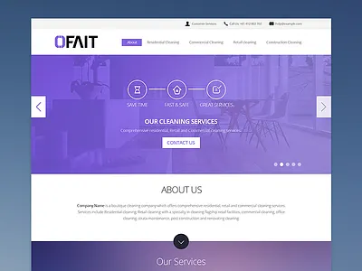 Cleaning Website cleaning webpage theme template website