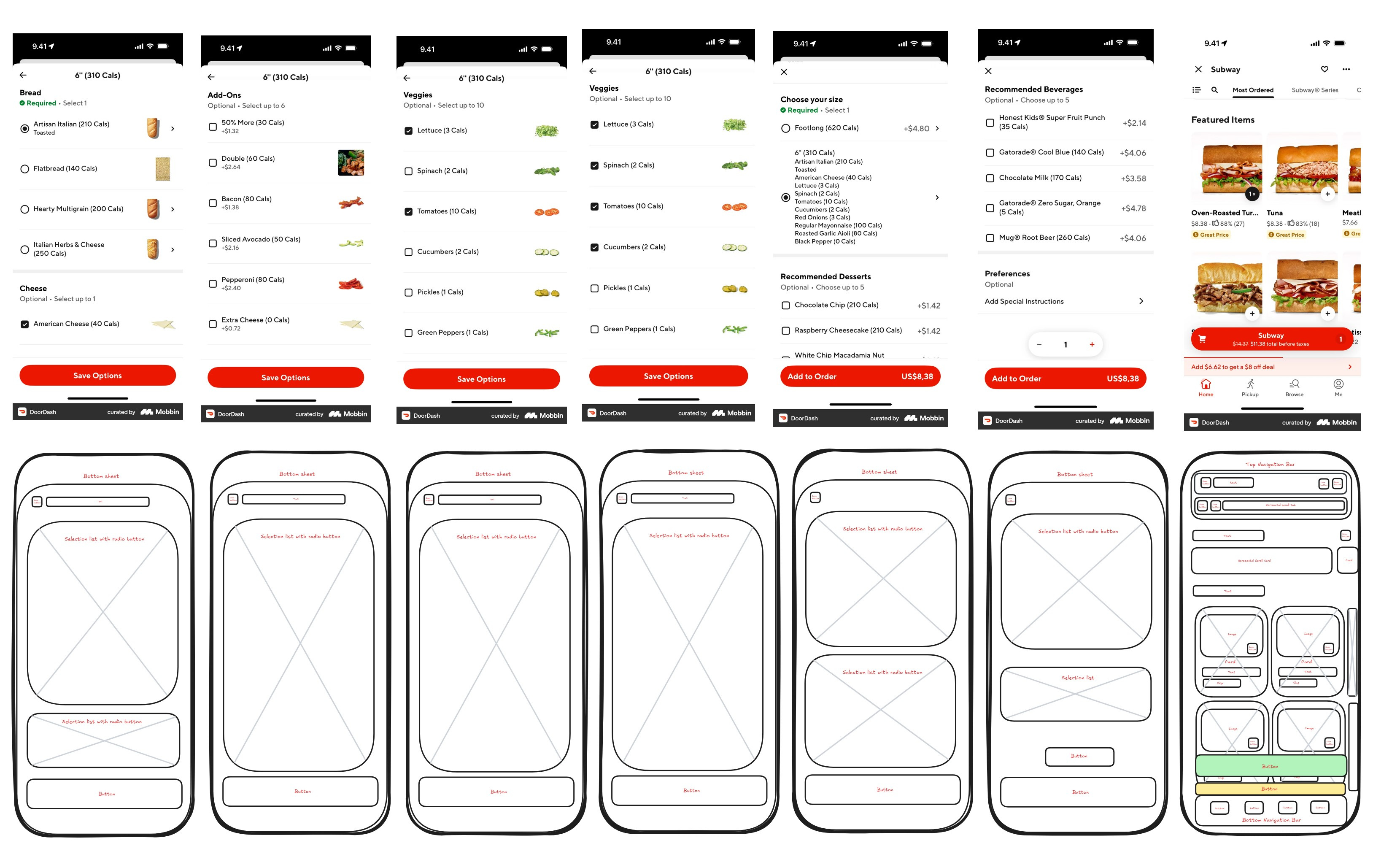 DoorDash App - Add to Cart Flow by Megha Narayanan on Dribbble