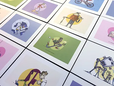 Mini Prints! batman beard coffee give away illustration line art prints skateboard walkers