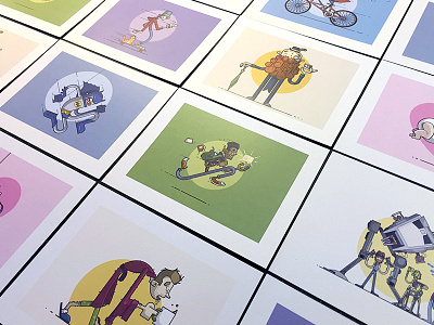 Mini Prints! batman beard coffee give away illustration line art prints skateboard walkers