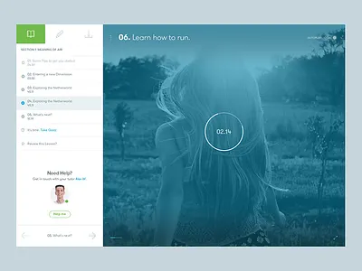 Tutor Me - Lesson Video (WIP) balkan brothers clean dashboard flat interface media minimal ui ux video player web app