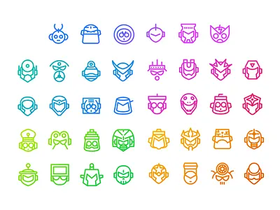 "Mega Man 1-5" Mega Minimal Iconset Part 1 boss game icon iconset mega man nes robot vector