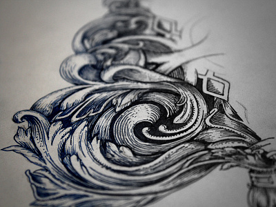 Magna Carta Deck - Ace of Spades flourish illustration ink linework magna carta ornamentation seasons playing cards