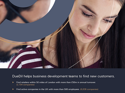 DueDil B2B Editorial ad b2b business editorial elegant layout startup