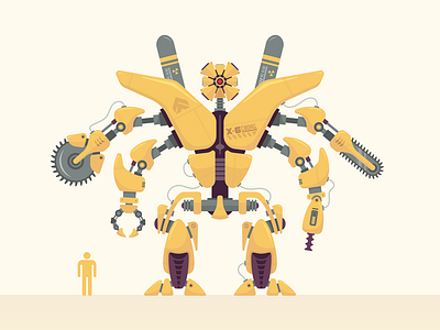 CYBORG // X-6 PROJECT armory concept cyborg future futuristic illustration machine robot sci fi technology vector weapon