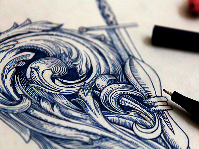 Magna Carta Deck - Ace of Hearts ace flourish illustration ink linework magna carta ornamentation seasons playing cards