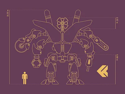 CYBORG // X-6 PROJECT armory concept cyborg future futuristic illustration machine robot sci fi technology vector weapon