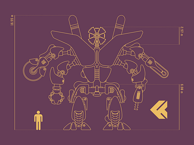 CYBORG // X-6 PROJECT armory concept cyborg future futuristic illustration machine robot sci fi technology vector weapon