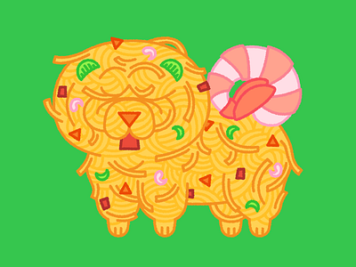 Fig. 3 Chow Chow Mein chow chowchow chowmein dog food illustration puppy