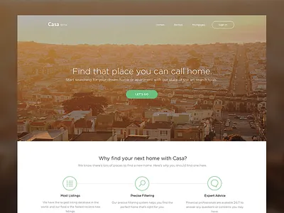 Casa Landing Page casa clean landing minimal ui ux web website