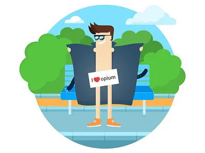 Flat illustrations 2d character flat illustration illustrator opium picture portal ruby vector