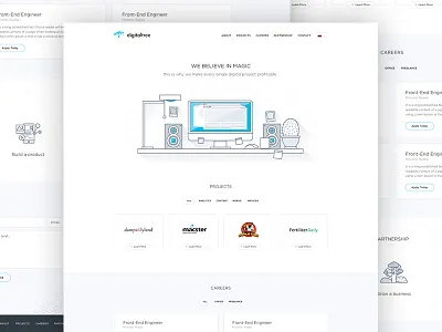 digitaltree clean clear contancts flat icon landing logo portfolio ui web white workspace