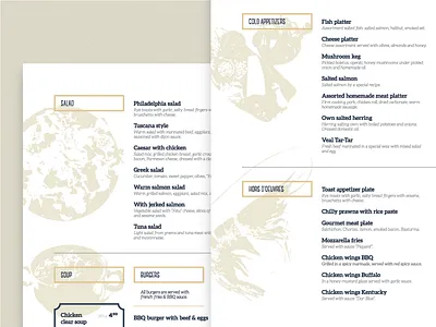 Restaurant menu cafe club dinner food menu print restaurant template vector