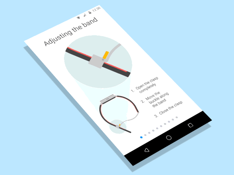 Alcatel Watch Tutorial Interactive Prototype android animation app flow material mobile mobile app onboarding pixate prototype tutorial watch