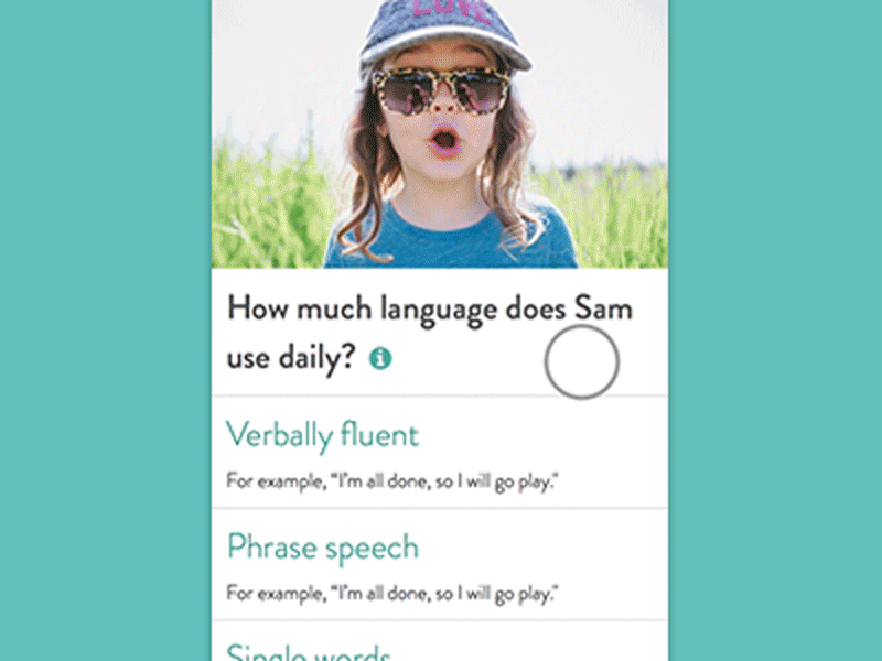 Autism Screening App gif health interaction interface ios iphone medical questionnaire survey ui