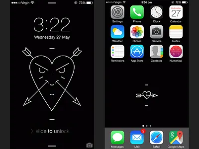 Alex Steege free heart iphone monoline wallpaper