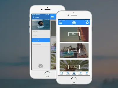 Surf Clothing UI browse clothing ios profile ui