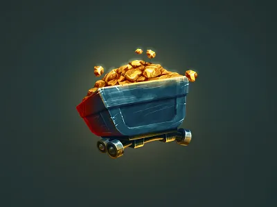Mine Cart gold mine cart ps scratch shape trolley vector