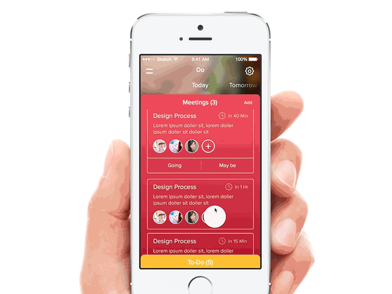 Task App Interaction gif interaction ios iphone meeting task ui ux