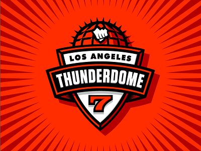 THUNDERDOME badge crest design esports event game hack identity illustration logo los angeles rinker