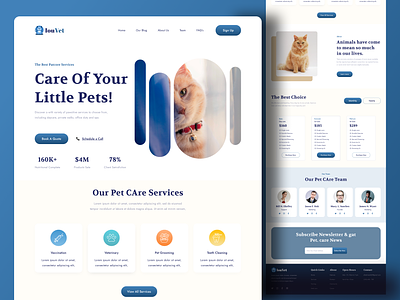 Pet Care Website dog ecommerce pet store eftiar kitty uix landing page pet pet care website uiux design pet hospital pet lover pet shop pet sitter petcare website pets puppy ui ux web web design webdesign website design