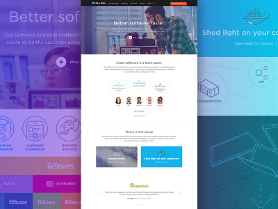 New Relic Homepage & Platform Page homepage new relic platform ui ux
