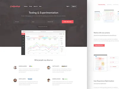 AdPushup landing page clean flat home landing page ui ux vector web