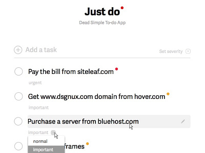 Just Do desktop list minimal todo web app white