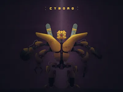 CYBORG // X-6 PROJECT future￼ futuristic￼ illustration technology ￼armory ￼concept ￼cyborg ￼machine ￼robot ￼sci fi ￼vector ￼weapon
