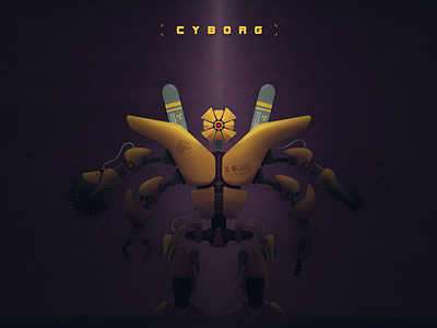 CYBORG // X-6 PROJECT future￼ futuristic￼ illustration technology ￼armory ￼concept ￼cyborg ￼machine ￼robot ￼sci fi ￼vector ￼weapon
