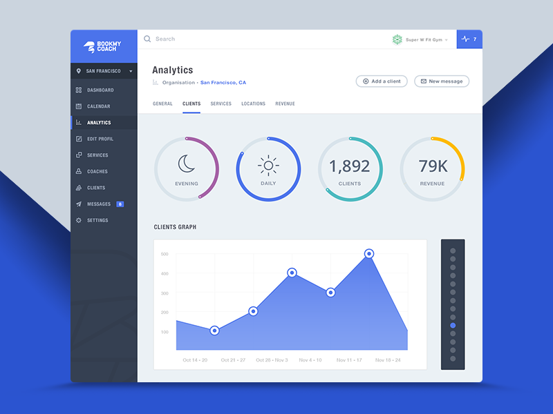 Bookmy Coach - Admin admin system app book coach fitness gym manage product responsive sport training ux