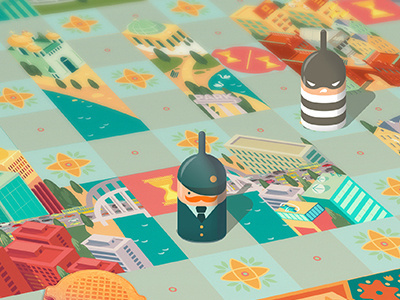 Table game items city cookies cop flat game illustrator kiev robber toys vector