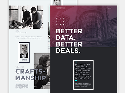 Company Marketing Page landing page marketing start up tech typography web